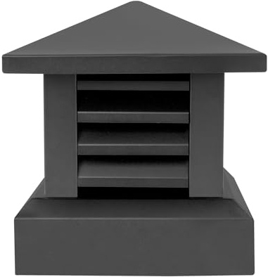 Schwarz Aluminiumlegierung Schornsteinabdeckung, Kamin Schornstein Abdeckung Dach-Regenkappe Schornsteinkappe, für Villen, Hochhäuser, Bungalows 30cm