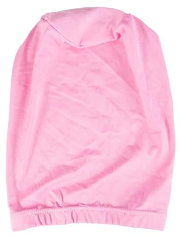 Silkeshuvor i satin för sömn med knytband, hårvårds-sovmössa för kvinnor, lång slips-design, sidenmössa för hårvård för hem (PINK)