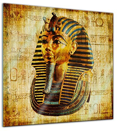 Bilderdepot24 Glasbild - Pharao - Ägypten - 50 x 50 cm - Deko Glas - Wandbild - Bild auf Glas - moderne Glasbilder - Glasfoto - Echtglas - kein Acryl - Handmade