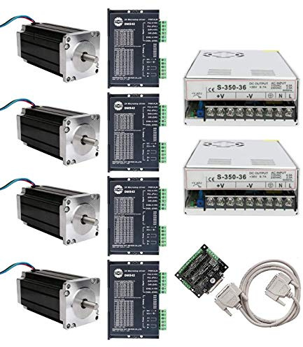 DE-SHIP FREE 4Axis 23HS2442 Nema23 Schrittmotor 112mm 425oz-in 4.2A round Shaft Φ8mm Bipolar 1.8° + DM542 + 350W 36V CNC OEM ACT MOTOR GmbH