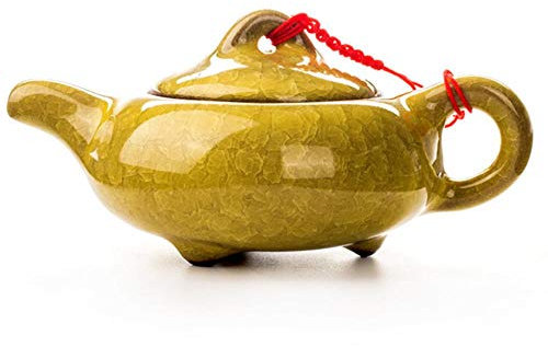SXCYU 7 Colores Tetera en Miniatura de cerámica Juegos de té Taza de té de Porcelana Sopera China Tazas de té Vintage Artesanías de cerámica China, Amarillo