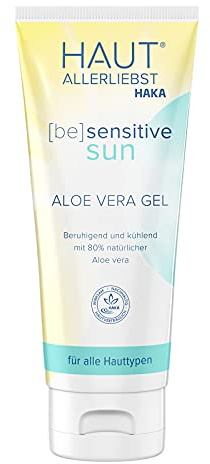 HAKA Aloe Vera Gel, 100 ml, regenerierendes After-Sun-Gel, 80% Bio-Aloe, beruhigend & kühlend, spendet intensive Feuchtigkeit, Panthenol unterstützt Heilung, Hamamelis lindert Rötungen, vegan