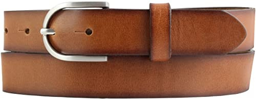 BELTINGER Kinder-Gürtel Vintage-Look 3 cm | Jeans-Gürtel aus Vollrindleder für Mädchen 30mm | Mit geschwärzten Kanten | Cognac 55cm