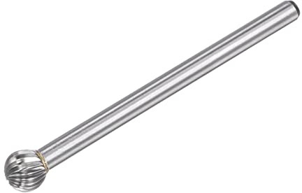 sourcing map Carbure Fraises Limes rotatives Simple Coupe Bille Tungstène Carbure Pointe 10mm Tête coupe 6mm Tige 100mm (4 pouces) Longueur pour Bois Métal Pierre Polissage