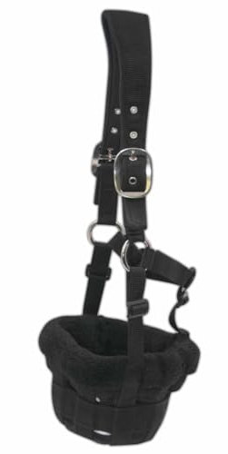 Amesbichler Reitsport HorseGuard Maulkorb Fressbremse für Pferde mit Teddyfleece Polster, Größenvielfalt