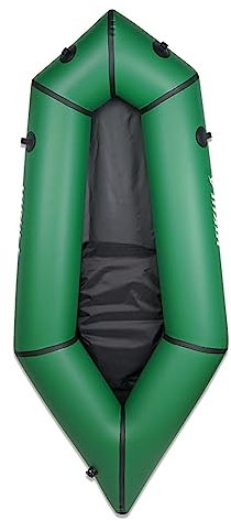 HIKULA Aufblasbares leichtes TPU PackRaft Umweltfreundliches Wildwasser-Rafting Micro Aufblasbares Kajak Kanu Tragetasche inklusive (Single 83 Grün)…