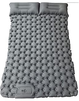 GGZONE Outdoor-Camping-Isomatte, aufblasbar, Ultraleicht, Luftkissen, zusammenklappbar, tragbar, Doppel-Feldbett (Farbe: dunkelblaue Doppelmatte) (graue Doppelmatte) Beautiful Scenery