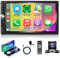 Autoradio 2 Din mit Apple Carplay Android Auto Bluetooth Freisprecheinrichtung 7 Zoll Touchscreen Autoradio mit Mirror Link Bluetooth FM Radio USB/AUX/TF Lenkradsteuerung Rückfahrkamera Mikrofone