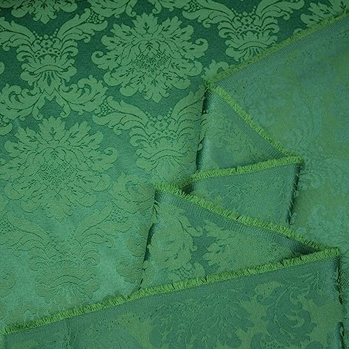 DAMASCO DE BROCADO VICTORIANO TAPICERÍA Y MODA SERIE MALAKA, ANCHO 280cm (3 METROS, VERDE)