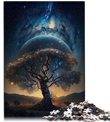 Puzzles „Kosmischer Baum des Lebens“, 1000 teiliges Puzzle Erwachsene, Holzpuzzles Erwachsene und Kinder, Lernspiel, Herausforderungsspielzeug, 29,5 x 19,7 Zoll/75 x 50 cm.