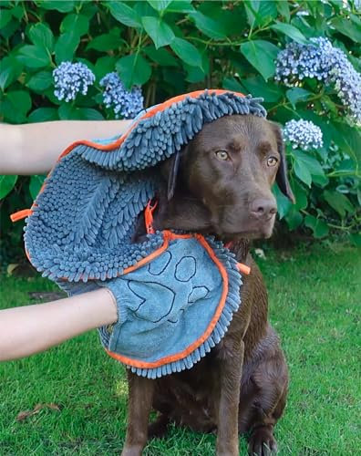 bontoy Heimtier Mikrofaser Trockentuch I 35 x 80 cm I mit beidseitigem Eingriff I Schlaufe zum Aufhängen I Waschbar I zum Abtrocknen I