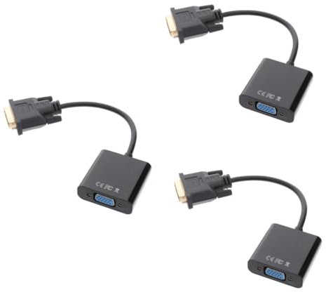 Gatuida 3pezzi Cavo Adattatore Dvi Vga Convertitore Video Maschio Dvi Femmina Vga Per Display Pc Nero Supporta Risoluzioni Connessione Senza Driver Cavo Quad-shielded Per Massima Qualità
