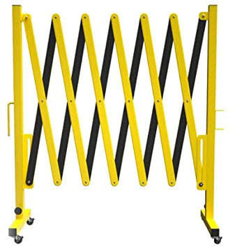 Movable Fence - Industrial Expandable Metal Barricade with Retractable Folding Gate for Movable Security Barrier Gate