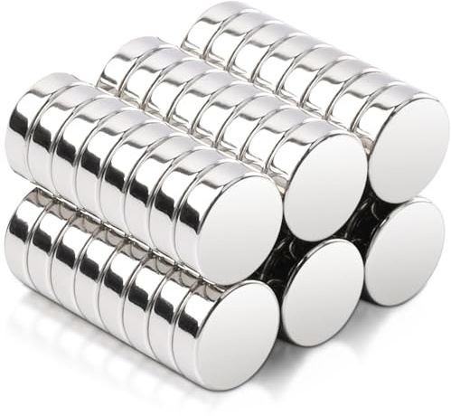 Lot de 50 mini aimants puissants en néodyme - 10 x 3 mm - Petits aimants ronds - Pour tableau magnétique, d'affichage, réfrigérateur, tableau blanc