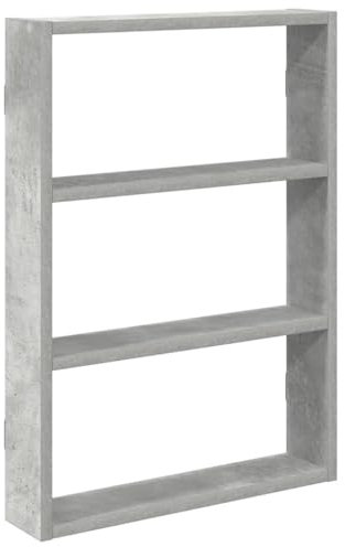 vidaXL Scaffale a Muro Grigio Cemento 43x9x60 cm in Truciolato, mensola da Muro Galleggiante, mensola sospesa, mensola da Muro per Garage