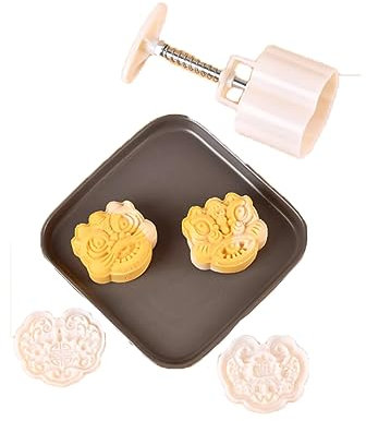 JNHGSHUAISDF mooncake mould Hand Press Mooncake Mid Festival Moon Cake Mould，Tiger and Lion Shape Plastic Mooncake Molds, 50g or 75g Mid Autumn Festival DIY Hand Press, for Baking Mooncake(75g)