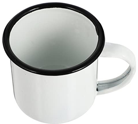 Cabilock Tasse En Fer Vintage Petite Coupe à Vin 100% Alimentaire Robuste Multi-usages Pour Boissons Chaudes Et Froides Effet Rétro Blanc Petit Format