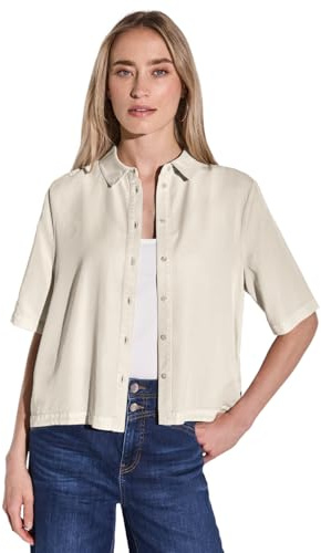 STREET ONE skjortblus i washed-look, Månsten sand, 42