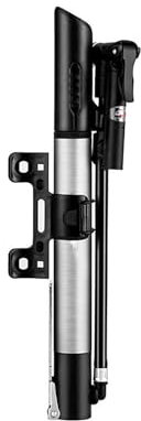 Manometer Fahrrad Hochdruck Mit Meter Manuelle Elektrische Motorrad Basketball Fahrradpumpe Doppelventil(Twin cylinders with Table Silver)