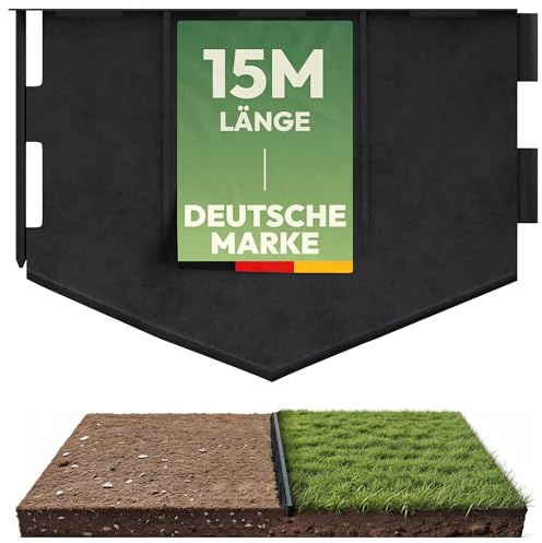 Flexible Rasenkante Kunststoff 15m, Höhe 130mm cm hoch - Rasenkante Beeteinfassung Kunstsoff, Beetumrandung Kunststoff, Wetterbeständige Rasenbegrenzung, Rasenkanten Anthrazit, beetumrandungen rund