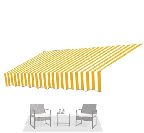 Copertura di ricambio per tenda da sole in tessuto retrattile, impermeabile, protezione UV, 4 x 3 m, colore giallo, 4 x 3 m