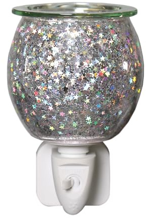 Aroma Wax Melter Glitter Glass Electric Lamp Plug-In Home Fragrance Decoration Gift
