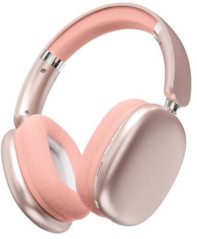 SUNJOM Mpods Drahtlose Noise Cancelling Kopfhörer Bluetooth 5.4 Over-Ear Kopfhörer mit Mikrofon, Hi-Res Audio, 48 Std. Spielzeit, Klappbare Bequeme Ohrpolster, Kompatibel mit iOS, Android, PC (Rosa)
