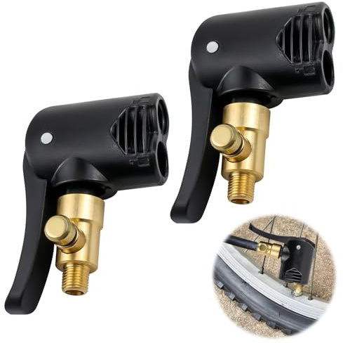 MISIQIMA 2 Stück Französisches Ventil Adapter Fahrradventil auf Autoventil aus Messing, Deflation und Inflation in Einem Click Valve Adapter, Geeignet für Autos, Motorräder und Fahrräder