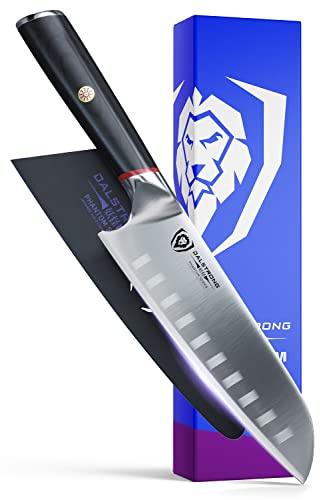 DALSTRONG Couteau De Santoku - 7 - Série Phantom - Japonais À Haut Carbone - AUS8 Acier - Poignée De Pakkawood - Avec Étui