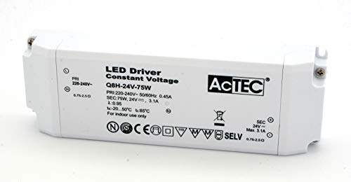 ALIMENTATORE TRASFORMATORE PER LED ACTEC CON MORSETTIERA CV MODE 24 V 75 WATT TENSIONE COSTANTE