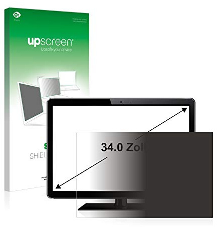 upscreen Blickschutzfilter für Displays 34 (86.4 cm) [794x340 mm, 21:9] | Anti-Spy Displayschutz Made in Germany Industrie-Monitore Privacy Filter Blickschutzfolie Blaulichtfilter Sichtschutz-Folie