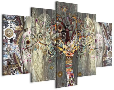 murando - Quadri Moderni Soggiorno Grandi, Gustav Klimt Albero, 200x100 cm | Chiodi Inclusi, 5 Pezzi, Quadro Moderno, Murale Arte, Stampe da Parete, Resistenti Allo Sbiadimento, Produzione Europea
