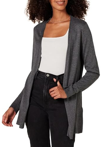 Amazon Essentials Dames Lätt cardigan tröja med öppen front (finns i plusstorlek), Kolsvart ljung, XL