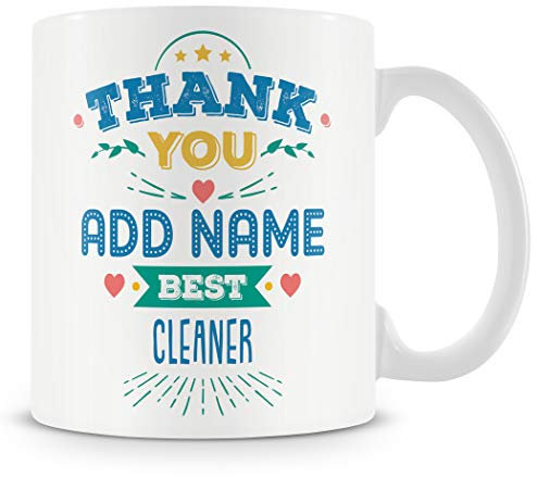 MUGGZ Cleaner Mug - Personalised Thank You Gift - Customise with Name - Blue