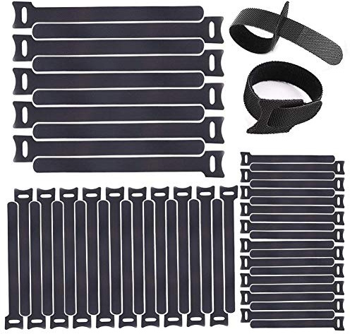 Klettband,klettverschluss Band,60 Stück Kabelbinder Mit Klett, Wiederverwendbare Kabelbinder, Kabelklett Kabel Organizer Kabel Binder 3 Verschiedene Größen