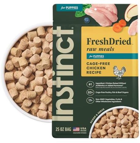 Instinct Puppy FreshDried Bites, Natural Freeze-Dried Dog Food, Grain Free - Cage-Free Chicken, 25 oz. Bag