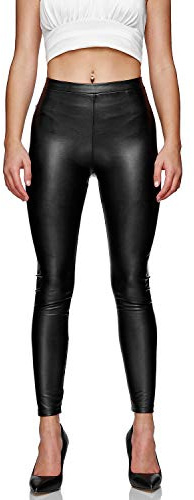 Gloop Damen High Waist Leggings Hose Strumpfhosen Treggins Leggings Leder Look hüfthoch