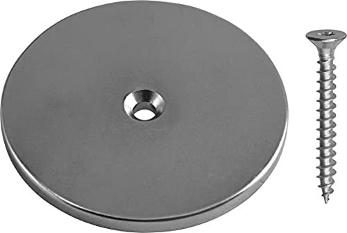 Connex MTS Magnete DY7100033 - Magneti al neodimio, diametro 50 mm, forza adesiva extra forte, 14 kg, per casa e officina, magnete, mini magnete, colore: Argento