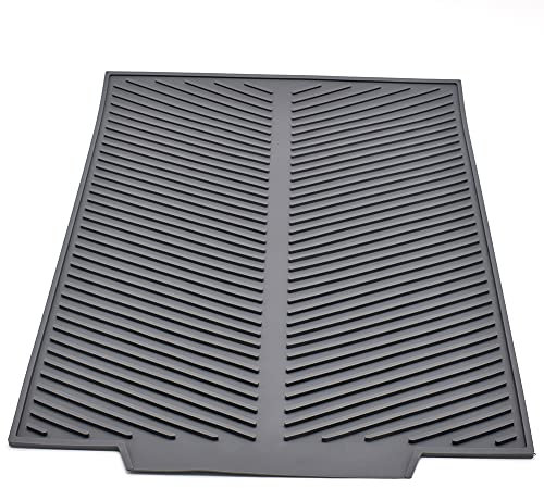 Tumtanm Silicone Draining Board, Folding Drainer - 17”x13” Eco-Friendly Drain Pad, Heat Resistant Pot Mat, Dishwasher Safe Trivet