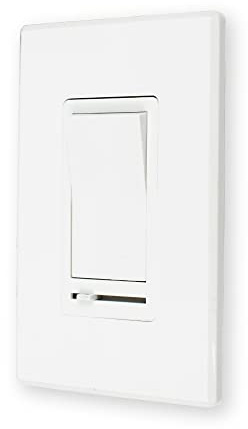 CLEANLIFE Interruptor de atenuación LED de un solo polo – Moderno interruptor de luz TRIAC de perfil bajo – basculante de 3 vías – Universalmente compatible con todas las lámparas UltraLux – Placa de