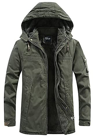Vestes Cargo En Polaire D'Hiver Pour Hommes Veste Aviateur Militaire éPaisse Et Chaude Manteau Trench Business Parka Chaud Chic Simple Coat M-4xl