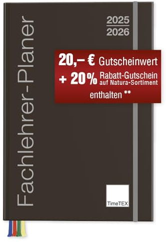 TimeTEX Fachlehrer-Planer A4-Plus - Schuljahr 2025-2026 - Terminplaner für die Sekundarstufe - Lehrerkalender 10718 - mit breitem Verschlußgummi