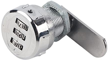3 Digit Combination Cam Lock, Zinc Alloy Cabinet Drawer Password Code Locks Anti Theft Locker for Mailbox Security Tool Box Camlock for Safety Door Furniture Cupboard Wardrobe Silver 17~23mm