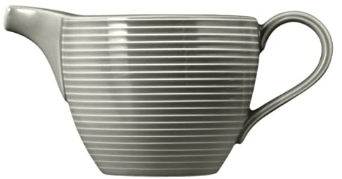 Seltmann Weiden Beat Color Glaze Milchkännchen, 290 ml, Gießer mit Rillen-Relief, Sahnekännchen aus Porzellan, Perlgrau | f (1 Stück)