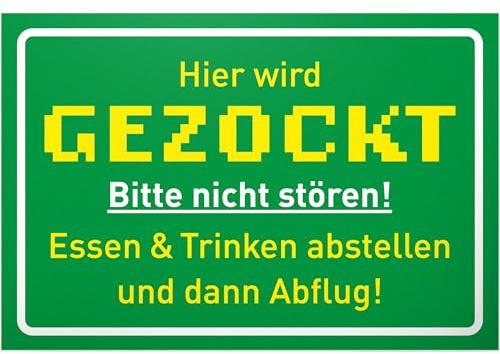 DankeDir! Gezockt - Schild 30 x 20 cm - Schüler Deko Party Zocker Türschild Zimmer Partydeko Geschenkidee - Jugendlicher Gamer Geburtstagsgeschenk Jungen Teenager Geschenk Dekoration