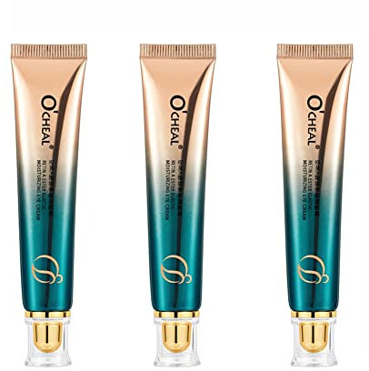 O'CHEAL Lot de 3 crèmes anti-âge éclaircissantes pour les yeux - Soin lissant - Crème anti-rides quotidienne - Crème contour des yeux avec complexe de vitamines et de rétinol