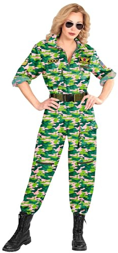 W WIDMANN MILANO Party Fashion - Costume da pilota di jet da combattimento da donna, tuta da pilota, tuta, uniforme per carnevale e feste a tema