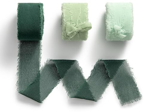 MORSUNBELA Band bröllop chiffong presentband 2,5 cm x 19 m förpackning tygband dekorativt band sidenband för alla hjärtans dag