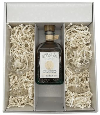Coffret cadeau Blanc - Rhum - Baie des trésors Fleur du vent - 2 Verres à Rhum CHEF & SOMMELIER