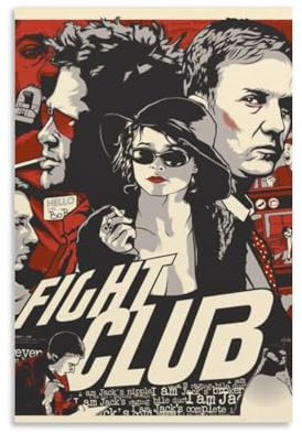DAGUYS Fight Club Klassisches Vintage-Filmposter 11 Leinwand-Poster, Wandkunst, Bild, Drucke, hängende Fotodekoration, Heimposter, Kunstwerke 20 x 30 cm